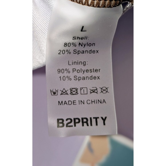 B2PRITY Tankini Swimsuit Brown Halter Neck Ruched Tummy Control Size L NWT - Picture 7 of 8